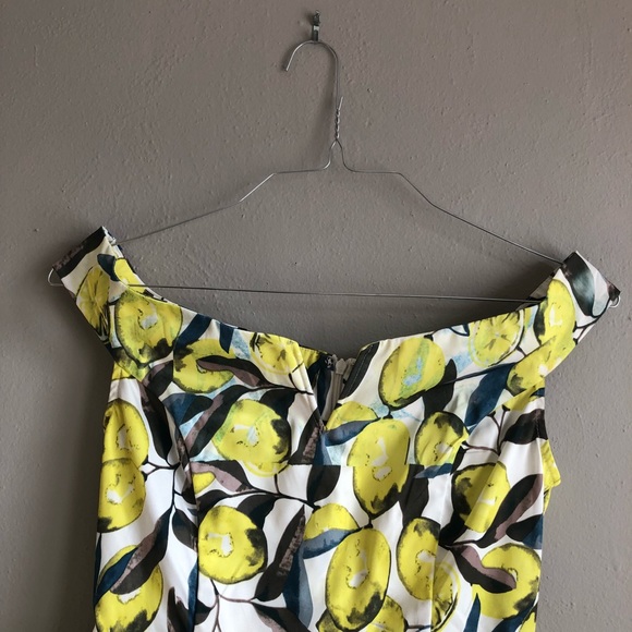 NWT Mustard Seed Lemon Off The Shoulder Peplum Top - Picture 3 of 7